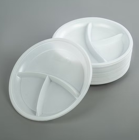 500 x Reusable 3 Compartment Plates 10 (26cm) for Weddings Catering Supply